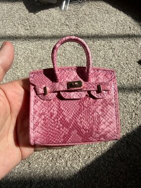 Luxury Micro Mini Bag Charm Keychain Pouch, her*mes alligator Birkin